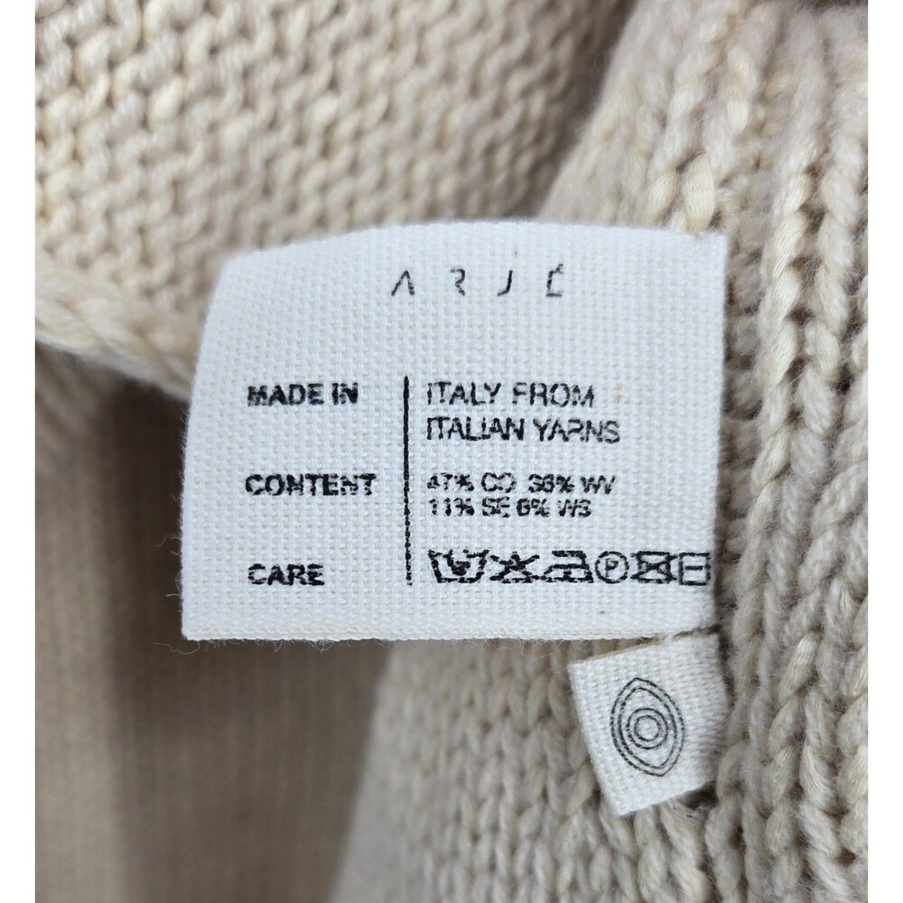 NWT $975 Arje Patmos Luxury Italian Cotton/Wool/Silk Sweater Knit Top Womens M - Picture 5 of 9